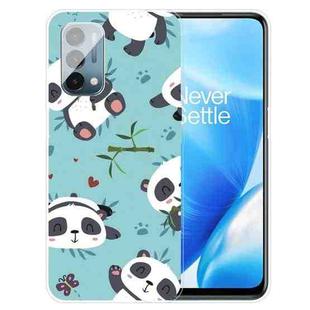 For OnePlus Nord N200 5G Colored Drawing Pattern High Transparent TPU Protective Case(Smiling Panda)
