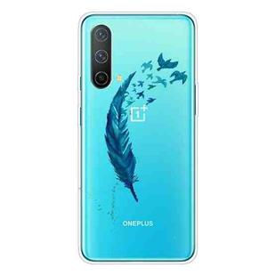 For OnePlus Nord CE 5G Painted Pattern High Transparent TPU Protective Case(Feather)