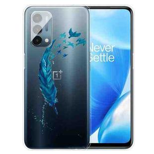 For OnePlus Nord N200 5G Painted Pattern High Transparent TPU Protective Case(Feather)