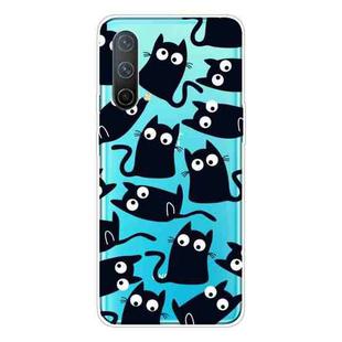 For OnePlus Nord CE 5G Colored Drawing Clear TPU Protective Case(Funny Cat)
