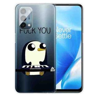 For OnePlus Nord N200 5G Colored Drawing Clear TPU Protective Case(Penguin)