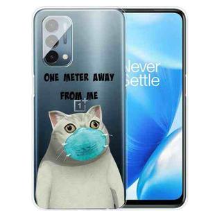 For OnePlus Nord N200 5G Colored Drawing Clear TPU Protective Case(Mask Cat)