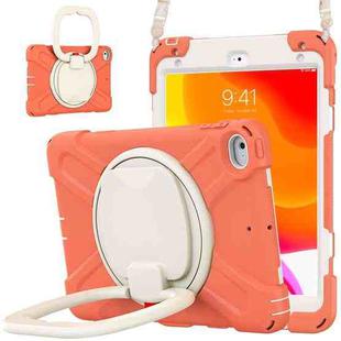 Pure Color Silicone + PC Protective Case with Holder & Shoulder Strap For iPad mini 5 / 4(Coral Orange)