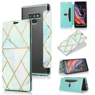 For Samsung Galaxy Note9 Bronzing Plating PU + TPU Horizontal Flip Leather Case with Holder & Card Slot(Green)