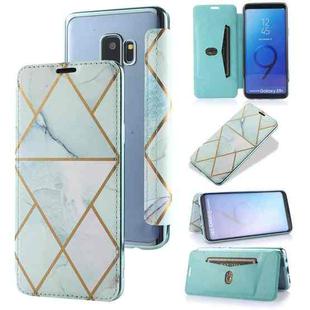 For Samsung Galaxy S9+ Bronzing Plating PU + TPU Horizontal Flip Leather Case with Holder & Card Slot(Green)