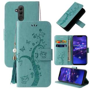 For Huawei Mate 20 lite Embossed Lucky Tree Horizontal Flip Leather Case with Holder & Card Slot & Wallet & Lanyard(Green)