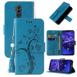 For Huawei Mate 20 lite Embossed Lucky Tree Horizontal Flip Leather Case with Holder & Card Slot & Wallet & Lanyard(Blue)