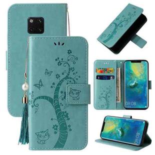 For Huawei Mate 20 Pro Embossed Lucky Tree Horizontal Flip Leather Case with Holder & Card Slot & Wallet & Lanyard(Green)