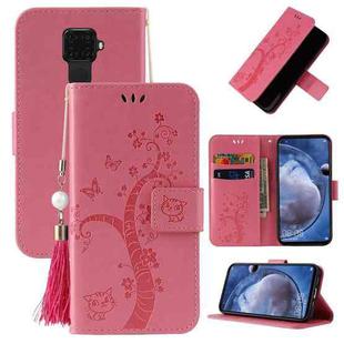 For Huawei Mate 30 Lite Embossed Lucky Tree Horizontal Flip Leather Case with Holder & Card Slot & Wallet & Lanyard(Pink)