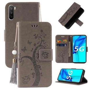 For Huawei Mate 40 Lite / Maimang 9 Embossed Lucky Tree Horizontal Flip Leather Case with Holder & Card Slot & Wallet & Lanyard(Grey)