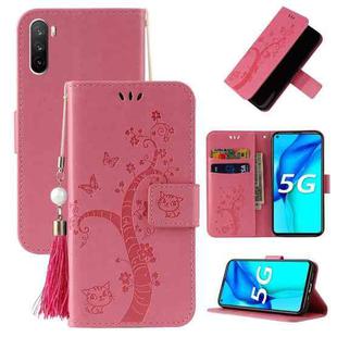 For Huawei Mate 40 Lite / Maimang 9 Embossed Lucky Tree Horizontal Flip Leather Case with Holder & Card Slot & Wallet & Lanyard(Pink)