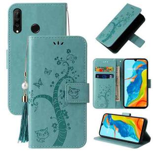 For Huawei P30 lite Embossed Lucky Tree Horizontal Flip Leather Case with Holder & Card Slot & Wallet & Lanyard(Green)