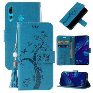 For Honor 10 Lite Embossed Lucky Tree Horizontal Flip Leather Case with Holder & Card Slot & Wallet & Lanyard(Blue)