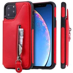 For iPhone 11 Pro Solid Color Double Buckle Zipper Shockproof Protective Case(Red)