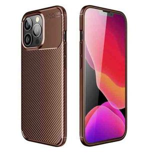 For iPhone 13 Pro Carbon Fiber Texture Shockproof TPU Case (Brown)