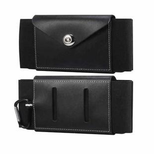 Ultra-thin Elasticity Mobile Phone Leather Case Waist Bag For 5.5-6.5 inch Phones, Size: M(Black)