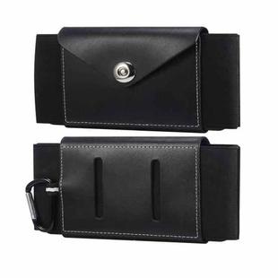 Ultra-thin Elasticity Mobile Phone Leather Case Waist Bag For 6.7-6.9 inch Phones, Size: L(Black)