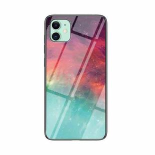 Starry Sky Painted Tempered Glass TPU Shockproof Protective Case For iPhone 11(Colorful Starry Sky)