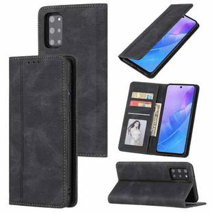 For Samsung Galaxy S21 Ultra 5G Skin Feel Pressure Line Magnetic Horizontal Flip Leather Case with Holder & Card Slot & Wallet & Photo Frame(Black)