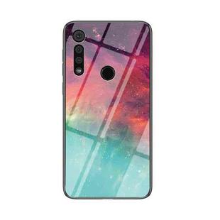 For Motorola Moto G8 Play Starry Sky Painted Tempered Glass TPU Shockproof Protective Case(Colorful Starry Sky)