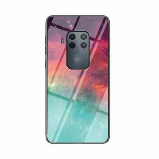 For Motorola One Zoom Starry Sky Painted Tempered Glass TPU Shockproof Protective Case(Colorful Starry Sky)