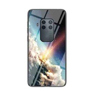 For Motorola One Zoom Starry Sky Painted Tempered Glass TPU Shockproof Protective Case(Bright Starry Sky)