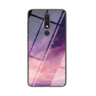 For Nokia 3.1 Plus Starry Sky Painted Tempered Glass TPU Shockproof Protective Case(Fantasy Starry Sky)