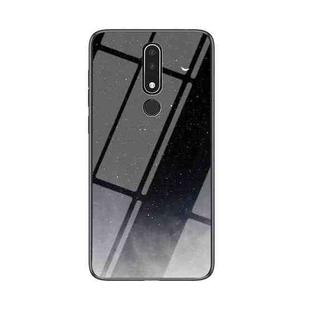 For Nokia 3.1 Plus Starry Sky Painted Tempered Glass TPU Shockproof Protective Case(Starry Sky Crescent)