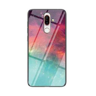 For Nokia 7 Plus Starry Sky Painted Tempered Glass TPU Shockproof Protective Case(Colorful Starry Sky)