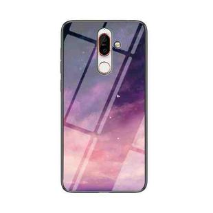 For Nokia 7 Plus Starry Sky Painted Tempered Glass TPU Shockproof Protective Case(Fantasy Starry Sky)