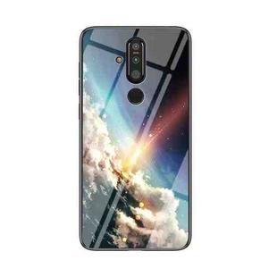 For Nokia X71 Starry Sky Painted Tempered Glass TPU Shockproof Protective Case(Bright Starry Sky)