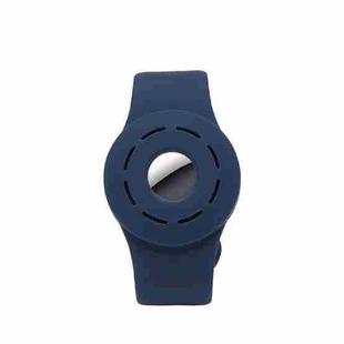 Anti-scratch Shockproof Silicone Bracelet Strap Protective Cover Case For AirTag(Dark Blue)