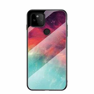 For Google Pixel 5a 5G Starry Sky Painted Tempered Glass TPU Shockproof Protective Case(Color Starry Sky)