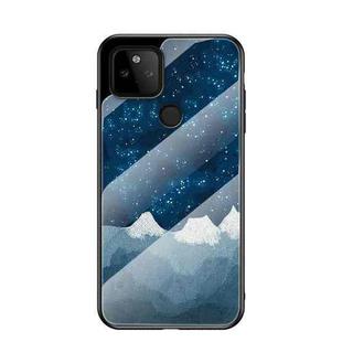 For Google Pixel 5a 5G Starry Sky Painted Tempered Glass TPU Shockproof Protective Case(Star Chess Rob)