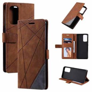 For OPPO Reno5 Pro 5G Skin Feel Splicing Horizontal Flip Leather Case with Holder & Card Slots & Wallet & Photo Frame(Brown)