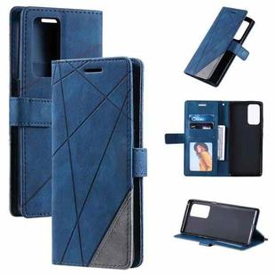 For OPPO Reno6 Pro+ 5G Skin Feel Splicing Horizontal Flip Leather Case with Holder & Card Slots & Wallet & Photo Frame(Blue)