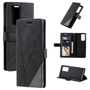 For OPPO Reno6 Pro+ 5G Skin Feel Splicing Horizontal Flip Leather Case with Holder & Card Slots & Wallet & Photo Frame(Black)