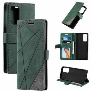 For OPPO Reno6 Pro 5G Skin Feel Splicing Horizontal Flip Leather Case with Holder & Card Slots & Wallet & Photo Frame(Green)