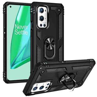 For OnePlus 9 Pro Shockproof TPU + PC Protective Case with 360 Degree Rotating Holder(Black)