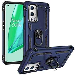 For OnePlus 9 Pro Shockproof TPU + PC Protective Case with 360 Degree Rotating Holder(Blue)