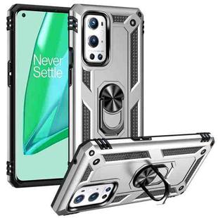 For OnePlus 9 Pro Shockproof TPU + PC Protective Case with 360 Degree Rotating Holder(Silver)