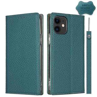 For iPhone 12 mini Litchi Genuine Leather Phone Case (Sky Blue)