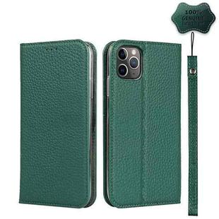 For iPhone 11 Pro Max Litchi Genuine Leather Phone Case (Green)