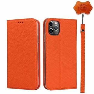 For iPhone 11 Pro Max Litchi Genuine Leather Phone Case (Orange)