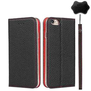 For iPhone SE 2022 / SE 2020 / 8 / 7 Litchi Genuine Leather Phone Case(Black)