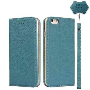 Litchi Genuine Leather Phone Case For iPhone 6 & 6s(Sky Blue)
