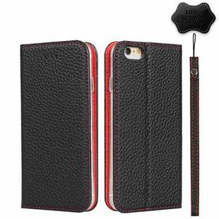 Litchi Genuine Leather Phone Case For iPhone 6 Plus & 6s Plus(Black)