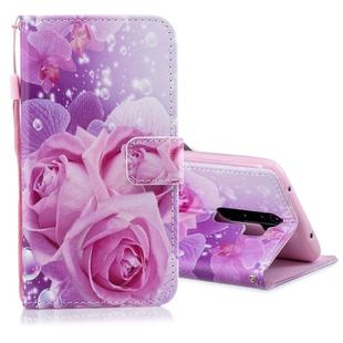 For Redmi Note 8 Pro Colored Drawing Pattern Horizontal Flip PU Leather Case with Holder & Card Slots & Wallet & Lanyard(Rose)