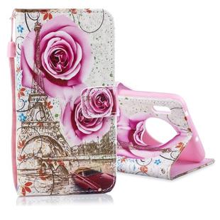 For Huawei Mate 30 Colored Drawing Pattern Horizontal Flip PU Leather Case with Holder & Card Slots & Wallet & Lanyard(Rose Tower)