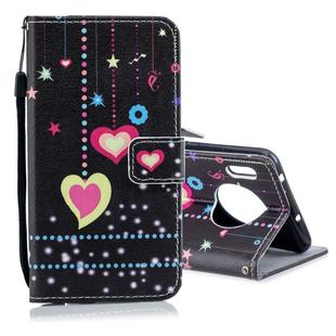For Huawei Mate 30 Colored Drawing Pattern Horizontal Flip PU Leather Case with Holder & Card Slots & Wallet & Lanyard(Color Heart)